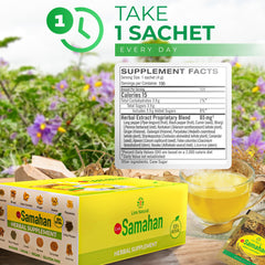 Close-up of Samahan sachets highlighting natural herbs and aroma