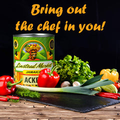 Linstead Market Ackee with saltfish plated as a traditional Caribbean breakfast option.
