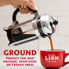 Light roast ground coffee exposing bright color and delicate aroma