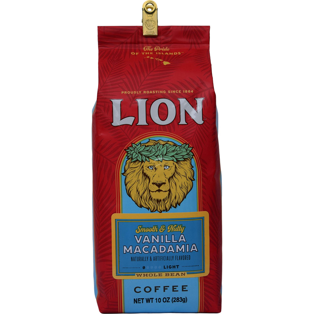 Lion Coffee Vanilla Macadamia beans ready for a bright morning brew