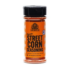 Lion Spice Co. elote seasoning on corn on the cob for bold street-food flavor.