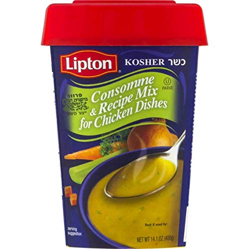 Lipton Consomme canister with resealable lid, ideal for easy pantry storage and quick chicken dishes.