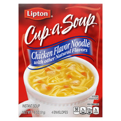 Lipton Cup-a-Soup packaging highlights quick comfort for busy days.