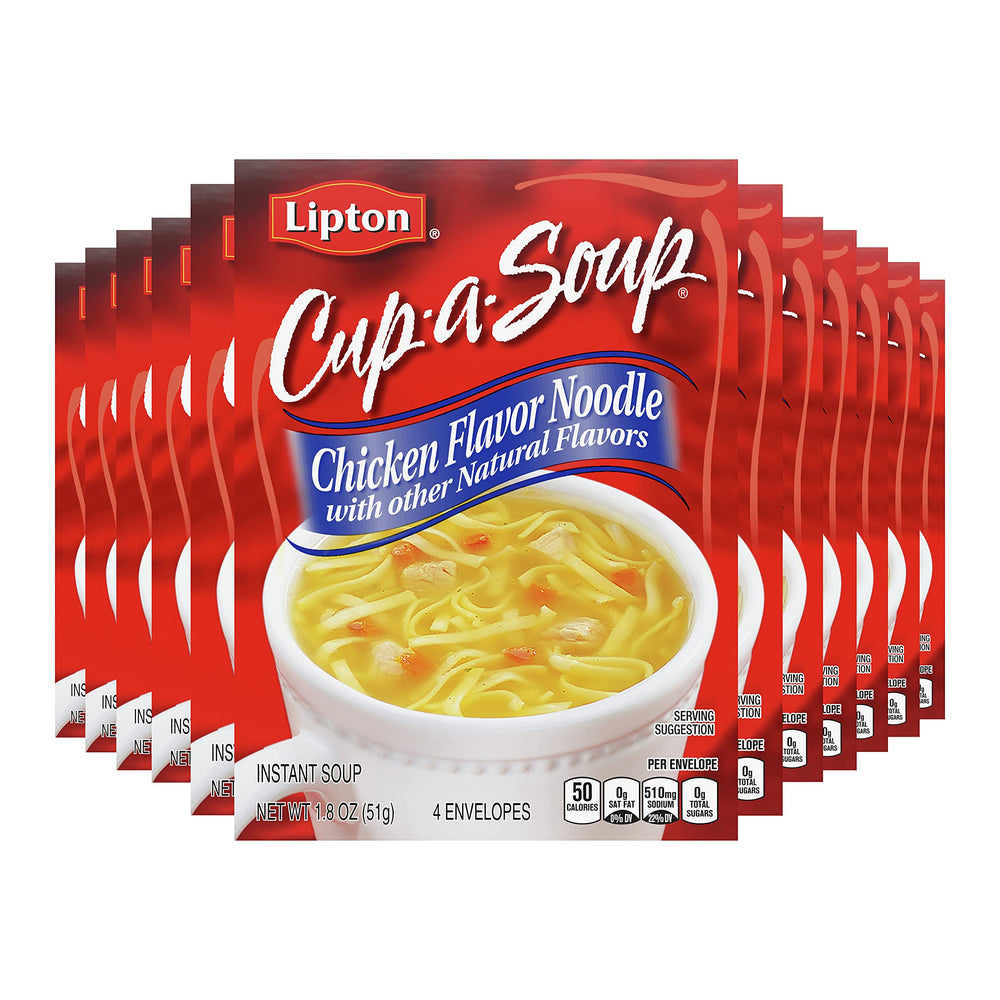 Lipton Cup-a-Soup Chicken Noodle steaming in a cup offers comforting warmth.