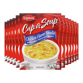 Lipton Cup-a-Soup Chicken Noodle steaming in a cup offers comforting warmth.