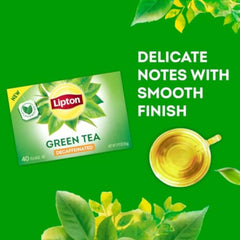 Lipton Decaf Green Tea Bags packaging on a six-pack shelf for easy stocking