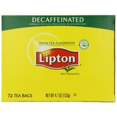 Lipton decaf tea bags 72-count box for caffeine-free daily tea