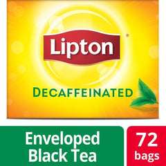 Lipton Decaffeinated Tea Bags tea leaves close up highlights premium quality