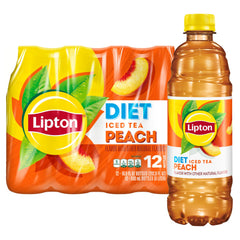 Lipton Diet Georgia Peach Iced Tea bottles pack of 12 for on-the-go refreshment