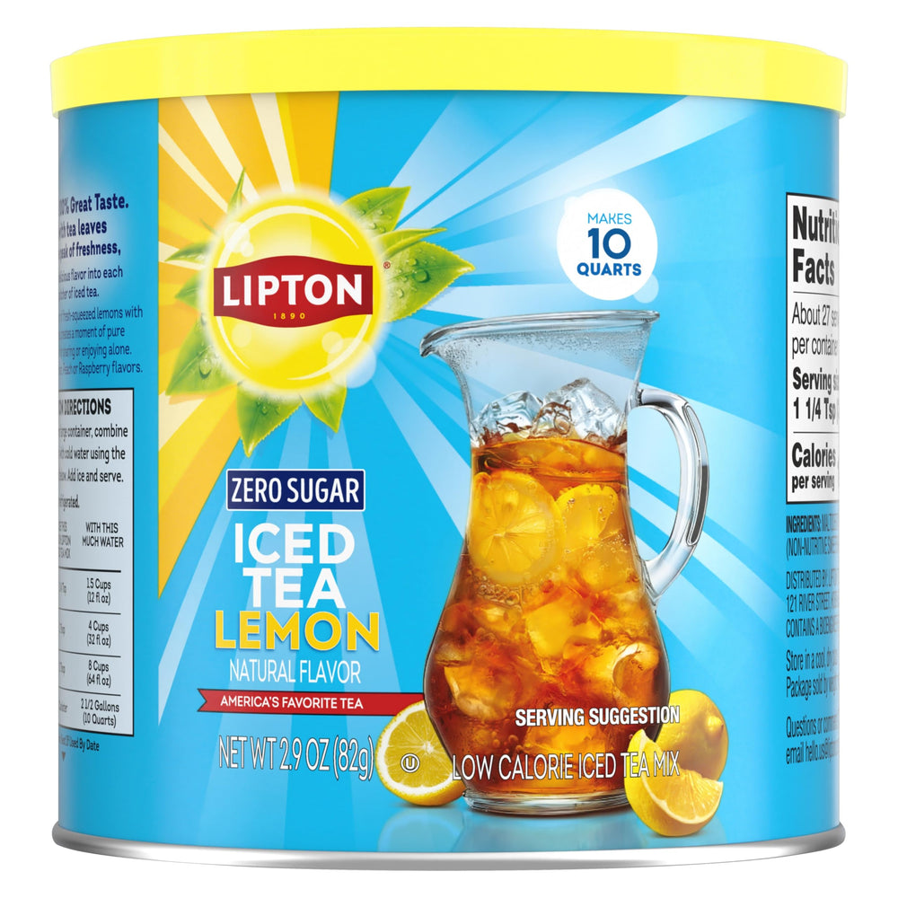 Lipton Diet Lemon Iced Tea Mix bundle two canisters for family-sized batches.