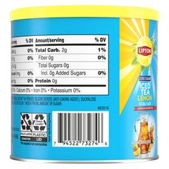 Lipton Diet Lemon Iced Tea being poured into a glass for quick refreshment.
