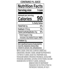Close-up of Lipton Fusions label showing sugar and calorie benefits