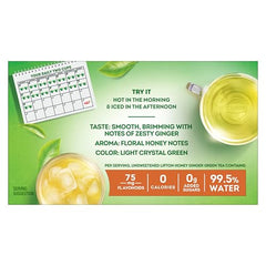 Closeup of Lipton tea packets highlighting natural honey-ginger flavor notes.