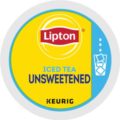 Lipton K-Cup Classic Unsweetened Iced Tea being poured over ice.