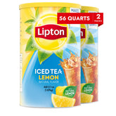 Lipton Lemon Iced Tea Mix packaging highlighting lemon flavor for refreshed family gatherings.
