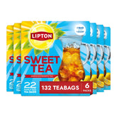 Lipton Southern Sweet iced tea bags ready to brew a crisp pitcher.