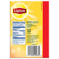 Lipton unsweetened iced tea served in a tall glass