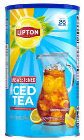 Lipton unsweetened iced tea mix jars on counter for crisp refreshment