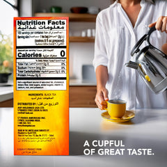 Lipton Yellow Label tea bags brewing into a rich cup of black tea in minutes.