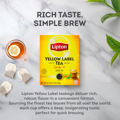 Packaging box for Lipton Yellow Label indicating premium freshness.