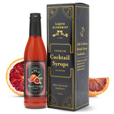 Liquid Alchemist Blood Orange Syrup bottle for vibrant cocktails.
