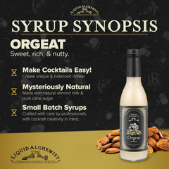 Liquid Alchemist orgeat syrup mai tai setup with lime and rum.