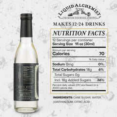 Liquid Alchemist Simple Syrup bottle back shows ingredients clearly