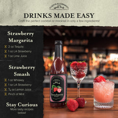 Liquid Alchemist strawberry syrup used to craft a strawberry daiquiri