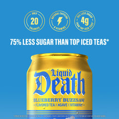Liquid Death recycling bin scene emphasizing infinitely recyclable cans