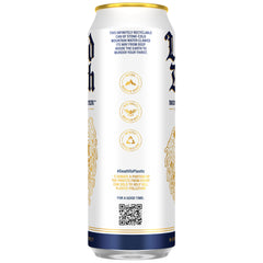 Liquid Death can in hand illustrating 19.2 fl oz size convenience