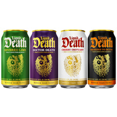 Liquid Death lime can close-up highlighting citrus texture and bright flavor