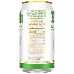 Liquid Death Mt. Death opened can with visible bubbles showing refreshing fizz