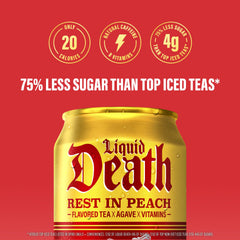 Rest in Peach flavor profile on the can shows peach, pear, and apricot blend.