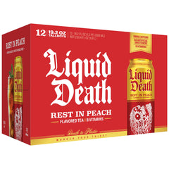 Hand holding a 19.2oz Liquid Death can for scale benefit: generous king-size serving