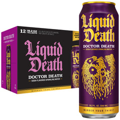 Liquid Death cherry can showcases bold flavor with low-sugar refreshment.