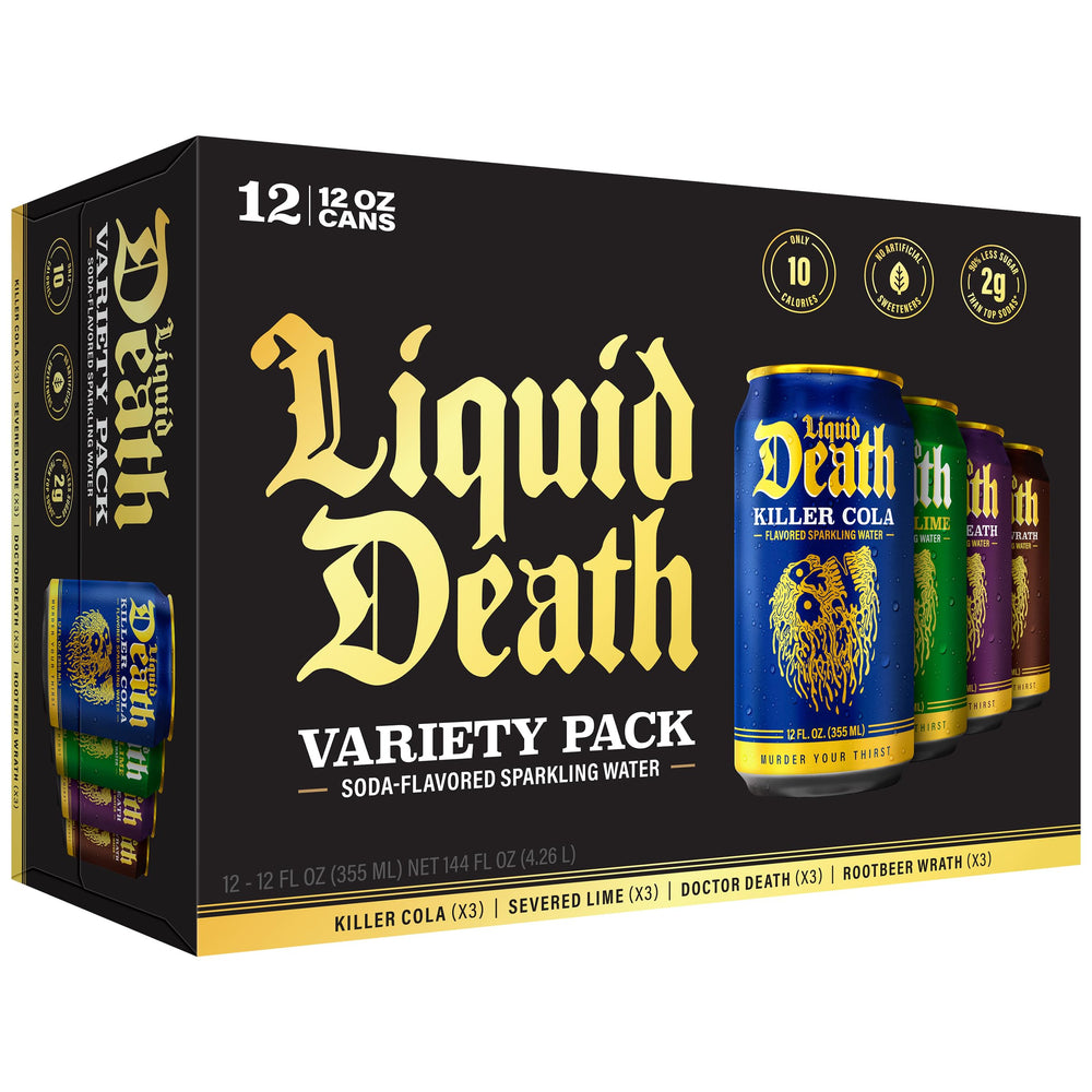Liquid Death Lime can shows bold flavor with low sugar for quick refreshment.