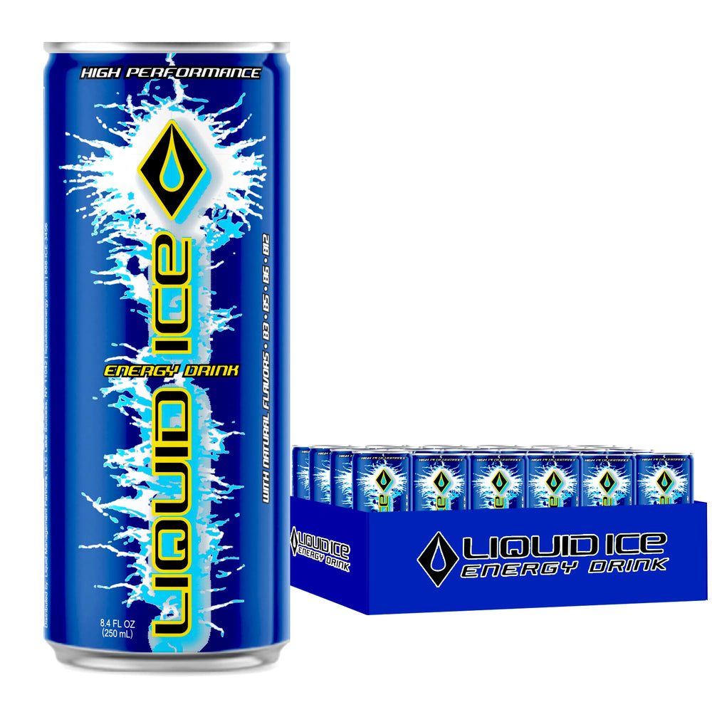 Liquid Ice Arctic Berry can front view, energizing beverage for workouts and daily routines.