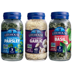 Litehouse Freeze-Dried Garlic close-up ready to season sauces and sautés