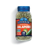 Litehouse Freeze Dried Jalapeno Peppers bottle front, ready to elevate spicy dishes.
