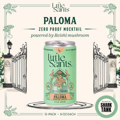 Little Saints Paloma mocktails 6-pack display, inviting zero-proof choice for celebrations.