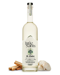 Little Saints St. Ember bottle close-up highlighting smoky, spice-forward flavor for cocktails.