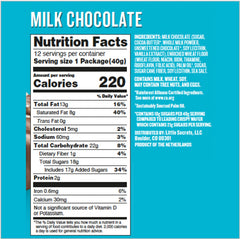 Little Secrets Milk Chocolate Crispy Wafers bar closeup highlights velvety chocolate and crisp wafers.