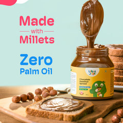 Little Joys Hazelnut Chocolate Spread ingredients millet blend close-up highlights fiber and minerals