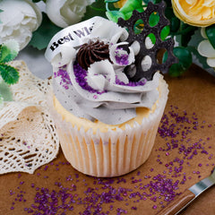 LittleStar purple sanding sugar sprinkles on cookies for instant sparkle