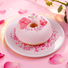 LittleStar pink white hearts and jimmies create elegant cake accents.