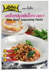 Lobo Thai Holy Basil Paste 50g pack cooking idea, perfect for curries and stir-fries.