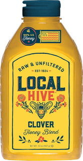 Local Hive Clover Honey bottle, 32 oz, showcasing pure clover sweetness.