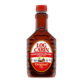 Log Cabin Original Pancake Syrup bottle with easy-to-squeeze design for quick topping.