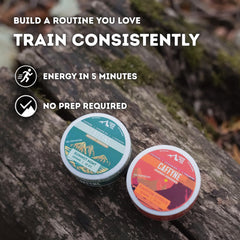 Pouch placed in lips demonstrates quick, mess-free energy release.