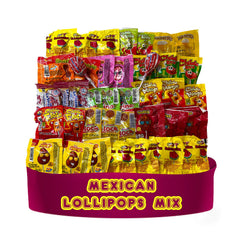 LookOn Mexican candy lollipops variety pack, fresh and individually wrapped for sharing.